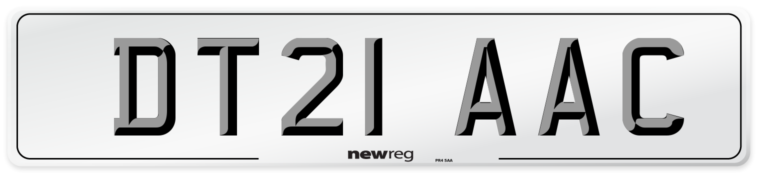 DT21 AAC Number Plate from New Reg